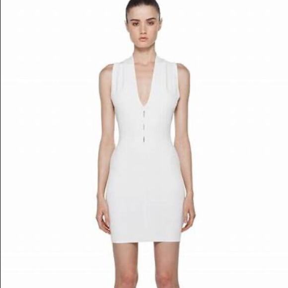 Alexander Wang White Cutout Knit Bodycon Mini Dress Size Small - Picture 1 of 10